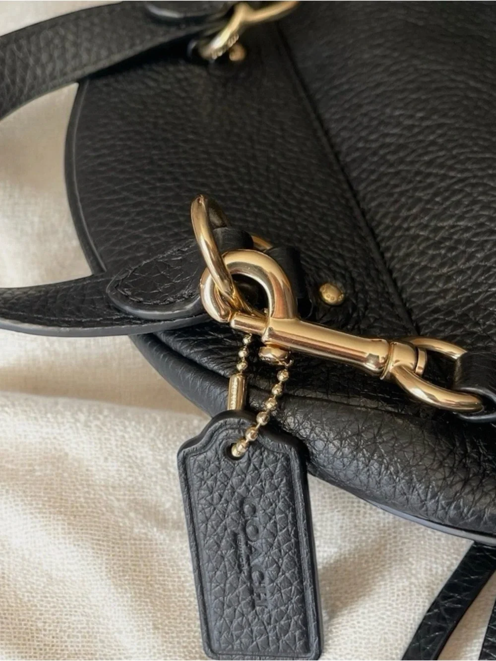 COACH Black Pebbled Leather Mini Backpack